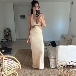Elan Knitted Halter Maxi Dress